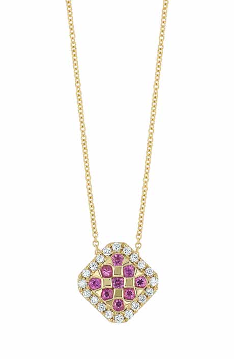 Bony Levy El Mar Diamond & Pink Sapphire Pendant Necklace