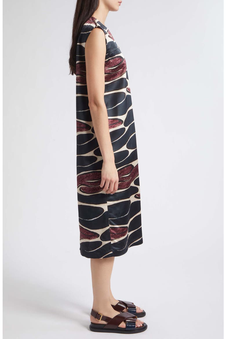 Abstract Weave Satin Midi Dress, Alternate, color, CFN99 BLACK