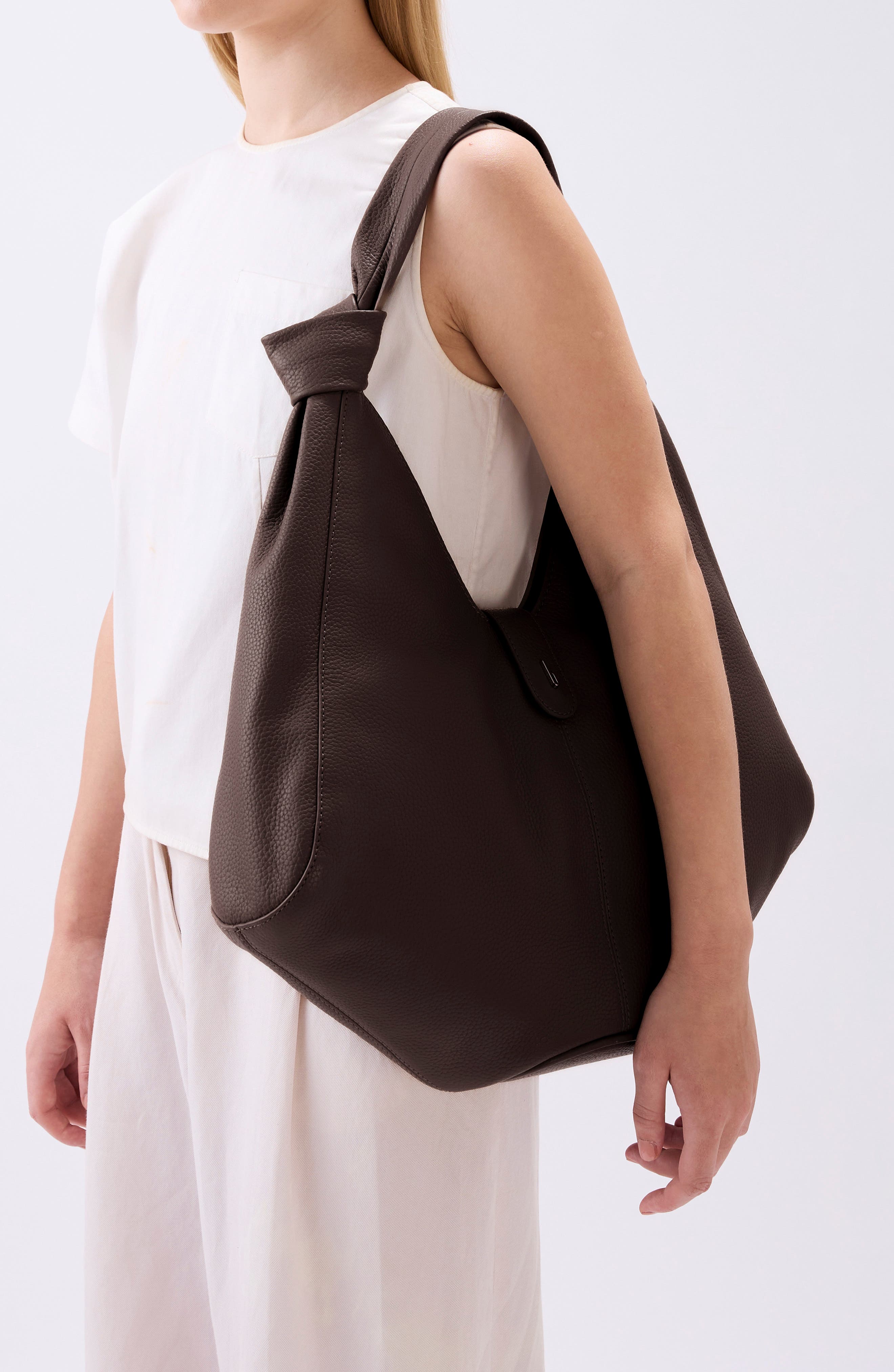 Large Nelli Pebble Leather Hobo Bag, Alternate, color, CACAO
