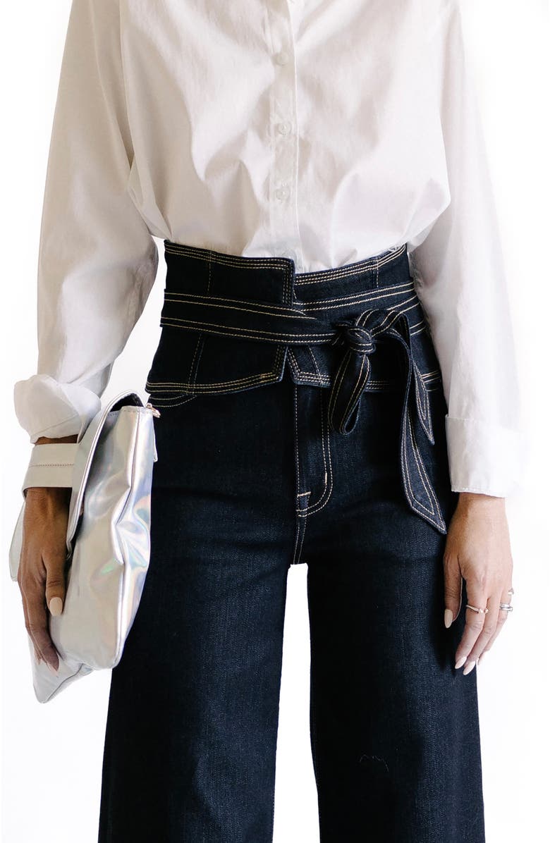 Fidelity Denim x @closetchoreography The Triple Threat Convertible Belt, Alternate, color, Rinse Wash