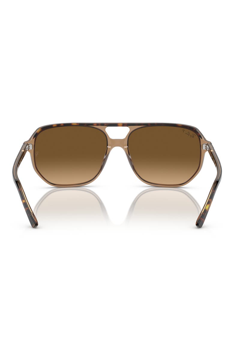 Bill One 57mm Gradient Polarized Irregular Sunglasses, Alternate, color, HAVANA