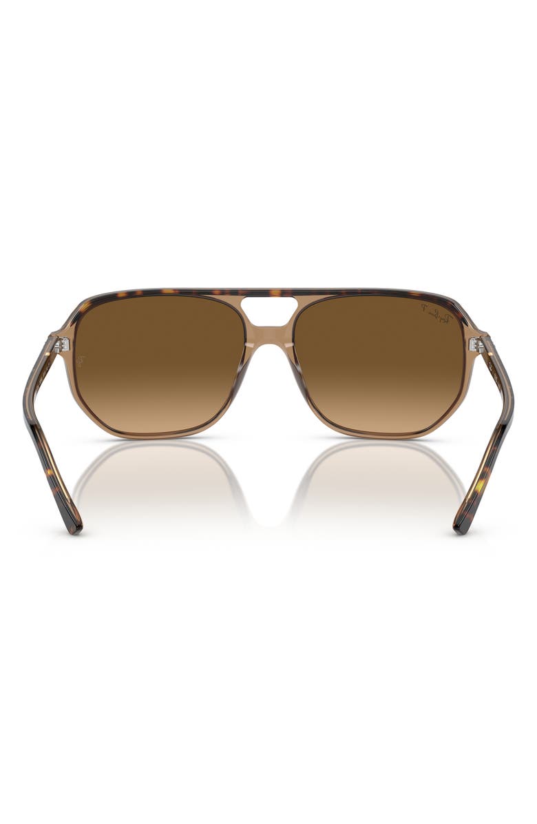 Ray-Ban Bill One 57mm Gradient Polarized Irregular Sunglasses, Alternate, color, Havana