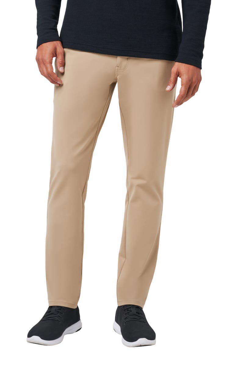 TravisMathew Legacy Stretchknit Flat Front Chinos, Main, color, Khaki