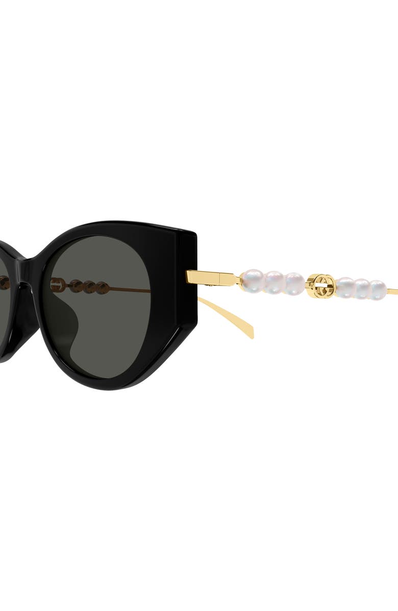 Gucci 54mm Cat Eye Sunglasses, Alternate, color, Black