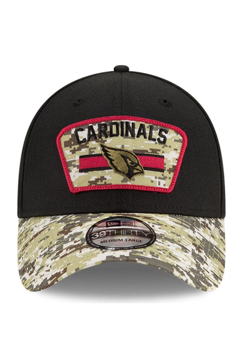 Men's New Era Black/Camo Arizona Cardinals 2021 Salute To Service 39THIRTY Flex Hat, Alternate, color, Black