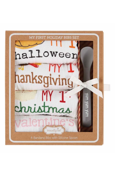 My 1st Holiday 4-Pack Cotton Bib Set (Baby)