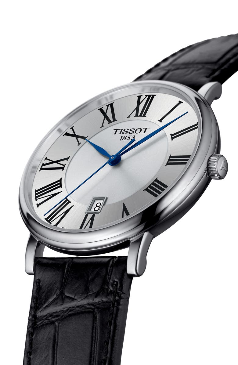 Tissot T-Classic Carson Leather Strap Watch, 40mm, Alternate, color, 