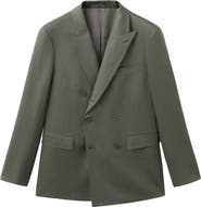 MANGO Amalfi Linen Slim Fit Double Breast Blazer