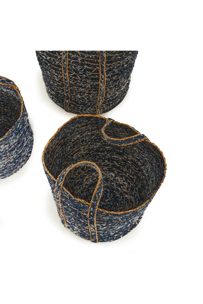 Denim Round Baskets Set of 3, Alternate, color, Blue