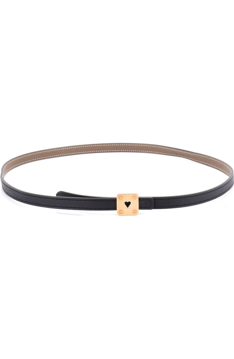 Pre-Owned Hermes As de Coeur Reversible Belt Leather Thin, Alternate, color, Etoupe