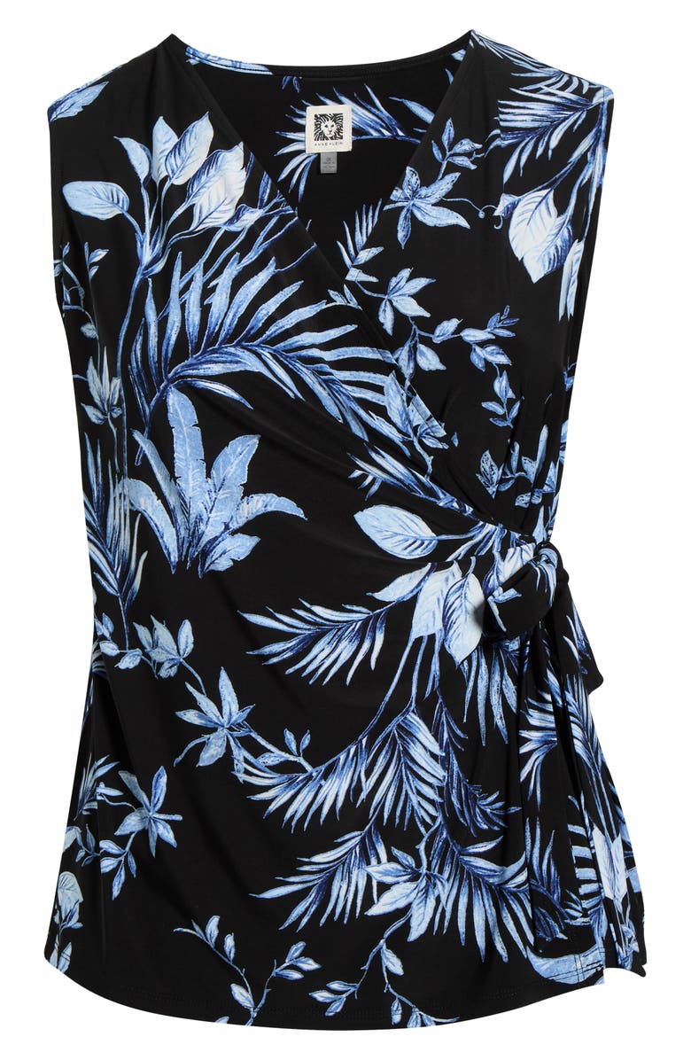 Anne Klein Print Sleeveless Wrap Top, Alternate, color, 