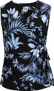 Anne Klein Print Sleeveless Wrap Top