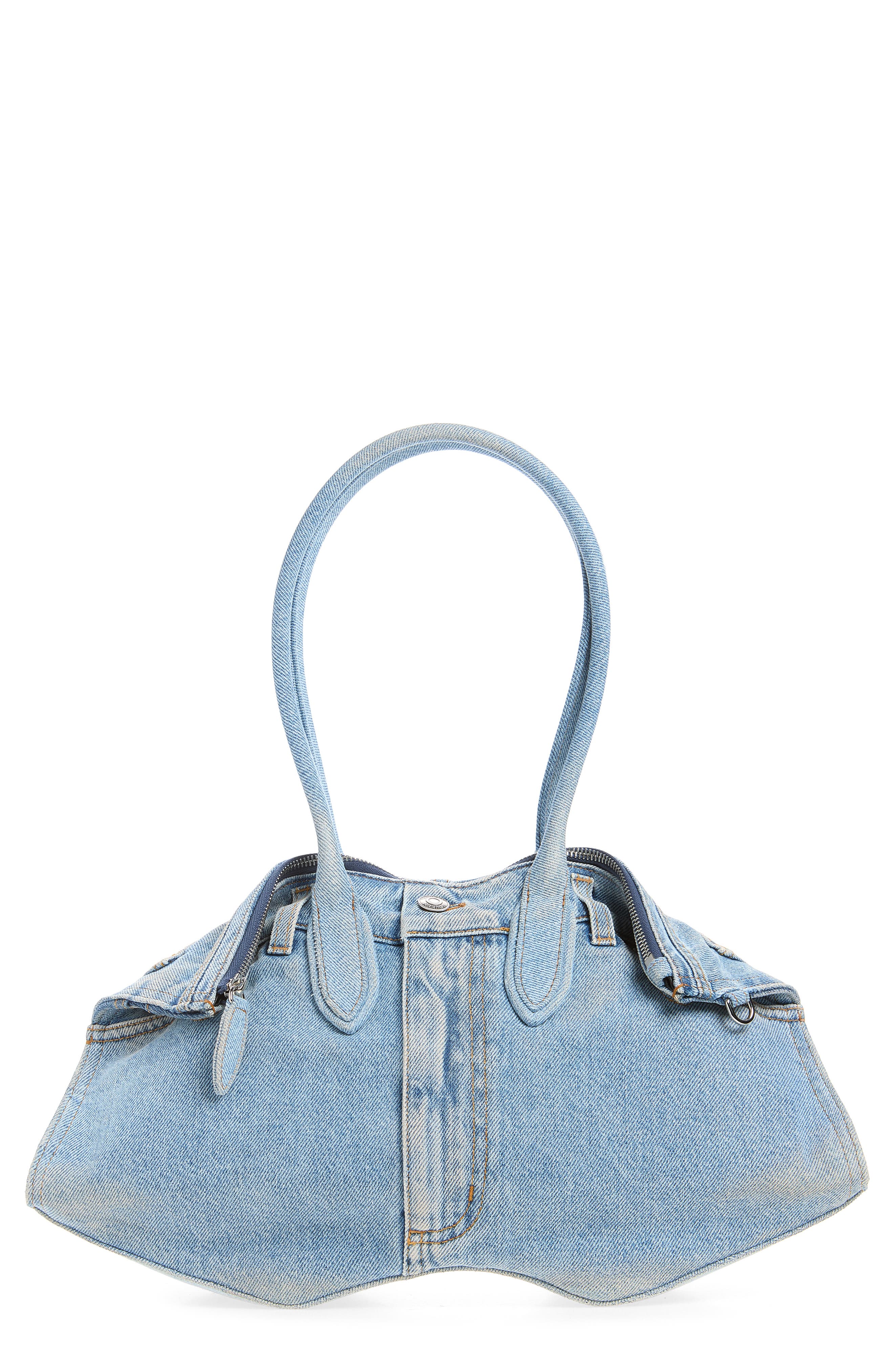 Manta Denim Shoulder Bag, Main, color, NAVY