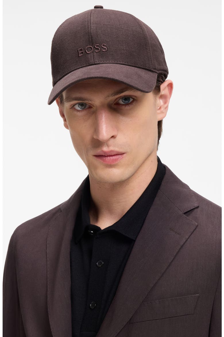 Zed Embroidered Logo Adjustable Baseball Cap, Alternate, color, DARK BRN