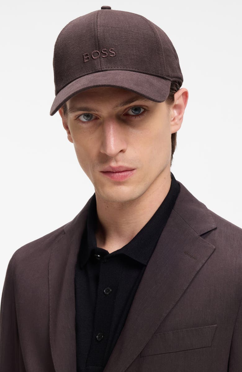 BOSS Zed Embroidered Logo Adjustable Baseball Cap, Alternate, color, Dark Brown