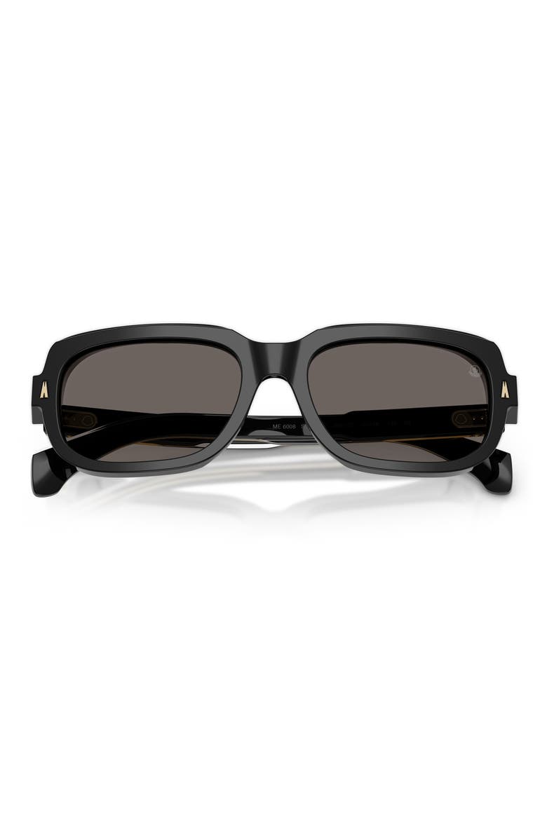 55mm Pillow Sunglasses, Alternate, color, SHINY BLACK / DARK GREY
