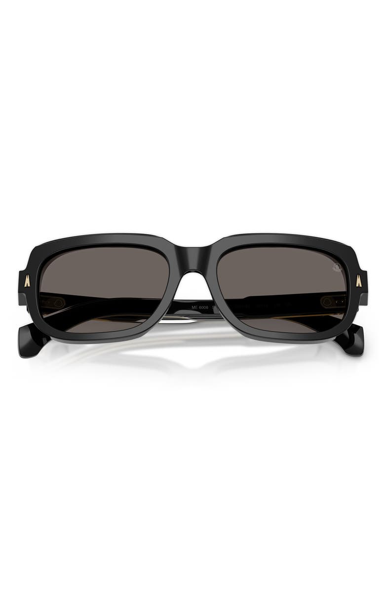 Moncler 55mm Pillow Sunglasses, Alternate, color, Shiny Black / Dark Grey