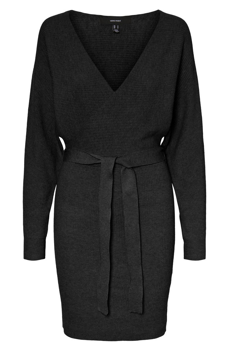 VERO MODA Tie Waist Long Sleeve Sweater Dress, Alternate, color,