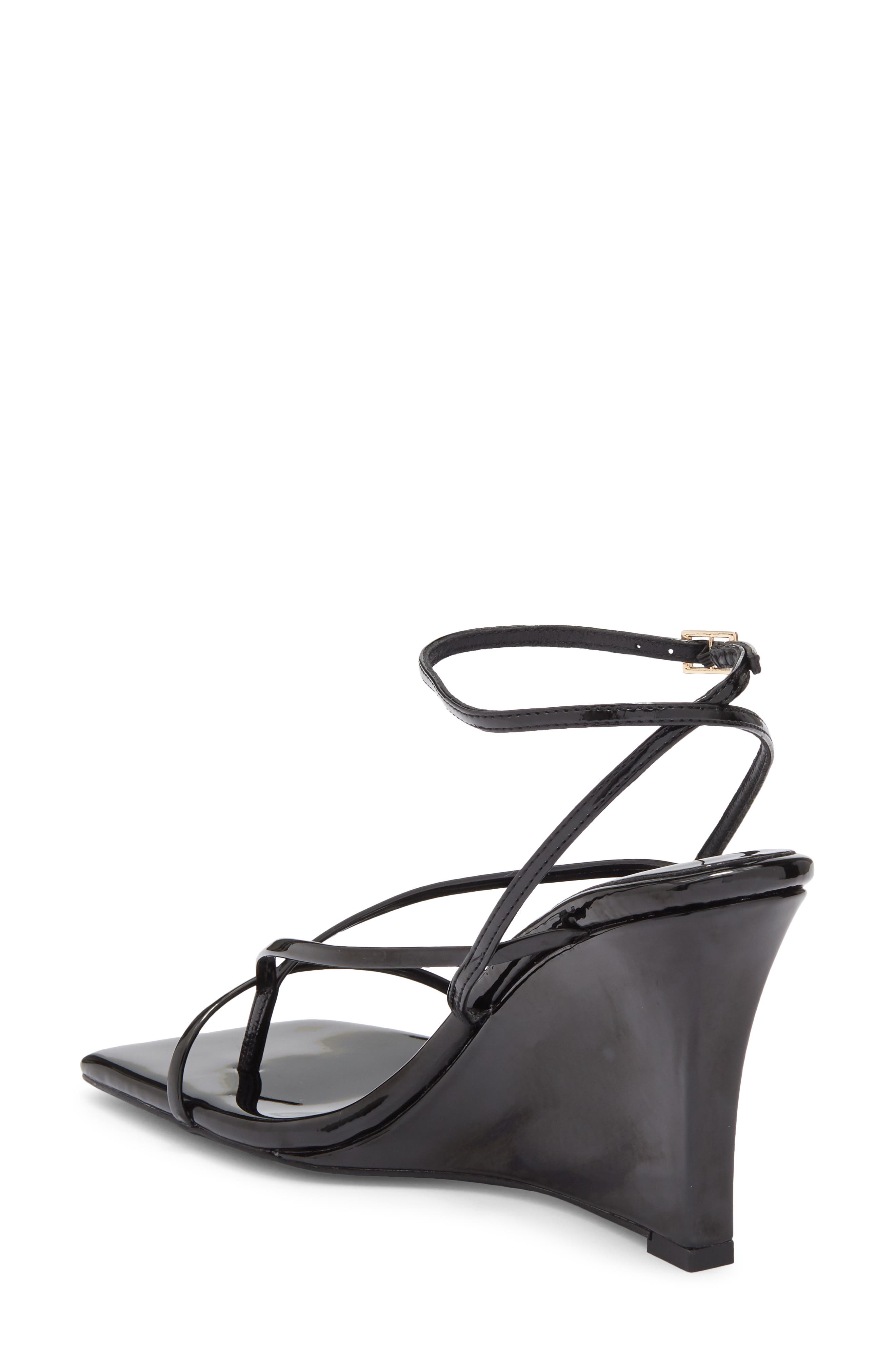 Jeffrey Campbell Herz Wedge Sandal, Alternate, color, Black Patent