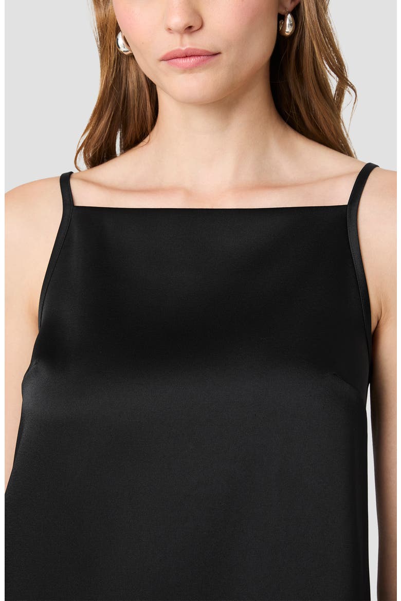 York Sleeveless Satin A-Line Minidress, Alternate, color, BLACK