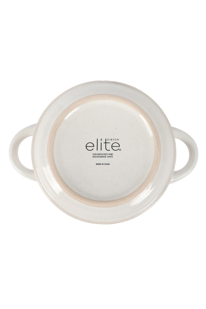Earlhart 2 Piece 6 Inch Ribbed Stoneware Soup Bowl Set with Handles, Alternate, color, White