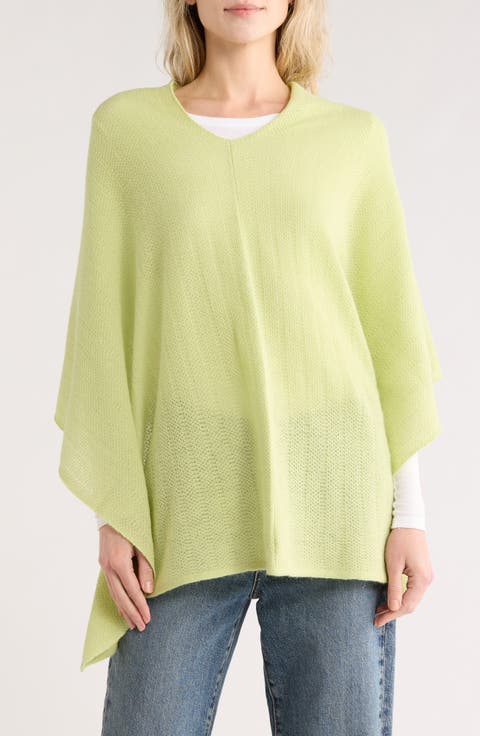 Lightweight Lambswool Cowl Neck Poncho