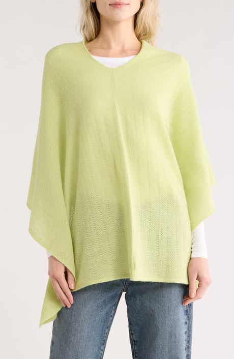 Lightweight Lambswool Cowl Neck Poncho