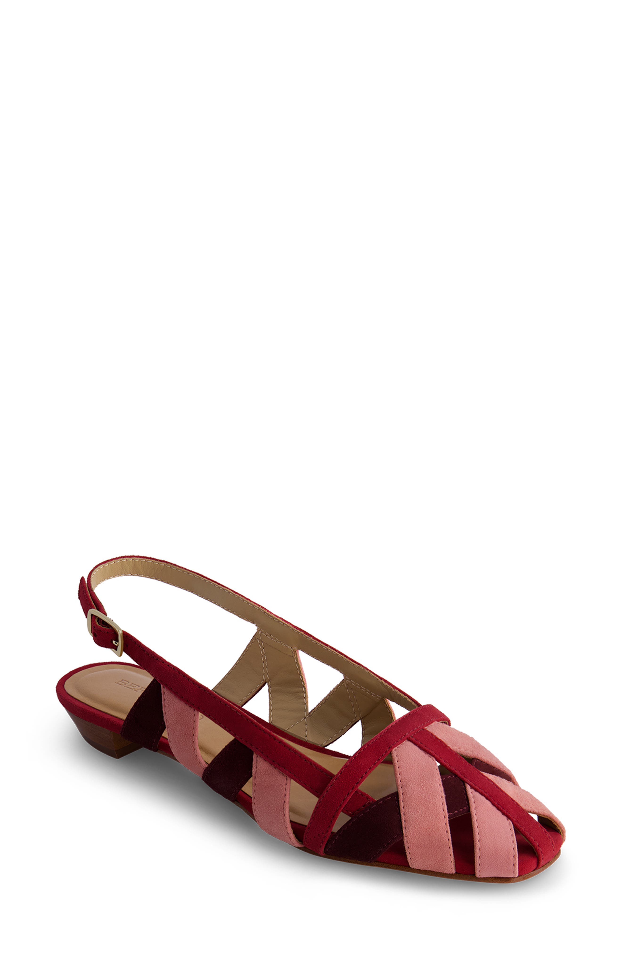 Bernardo Footwear Glinda Slingback Flat, Main, color, Rosewood/ Petal/ Aubergine