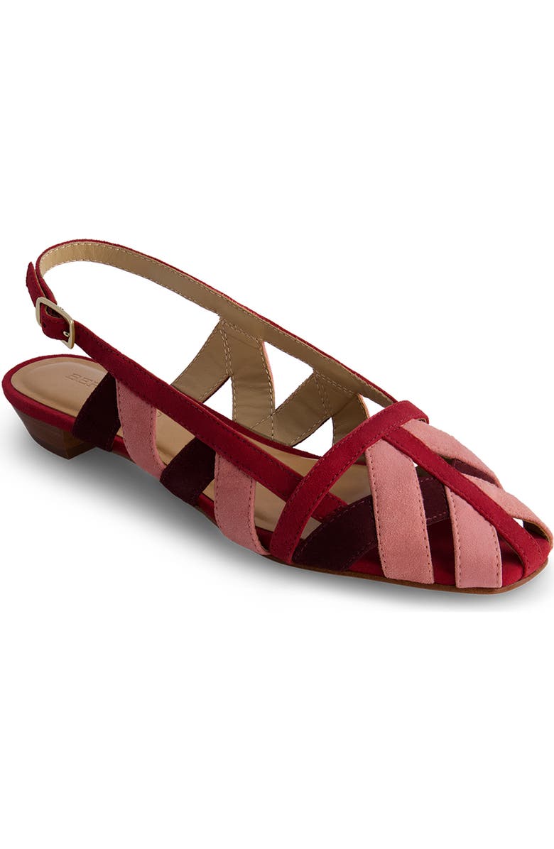 Bernardo Footwear Glinda Slingback Flat, Main, color, Rosewood/ Petal/ Aubergine