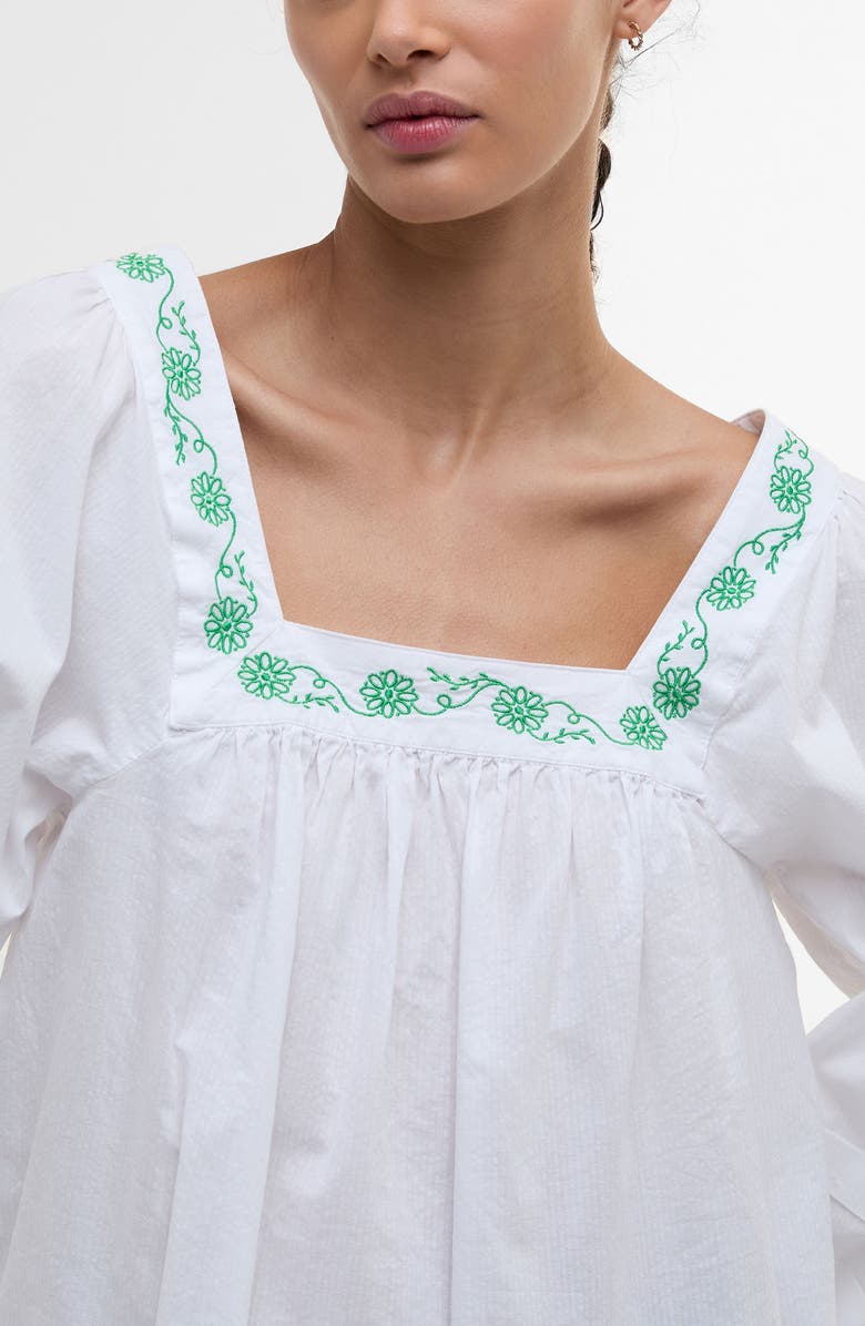 Barbour Ash Embroidered Cotton Top, Alternate, color, White