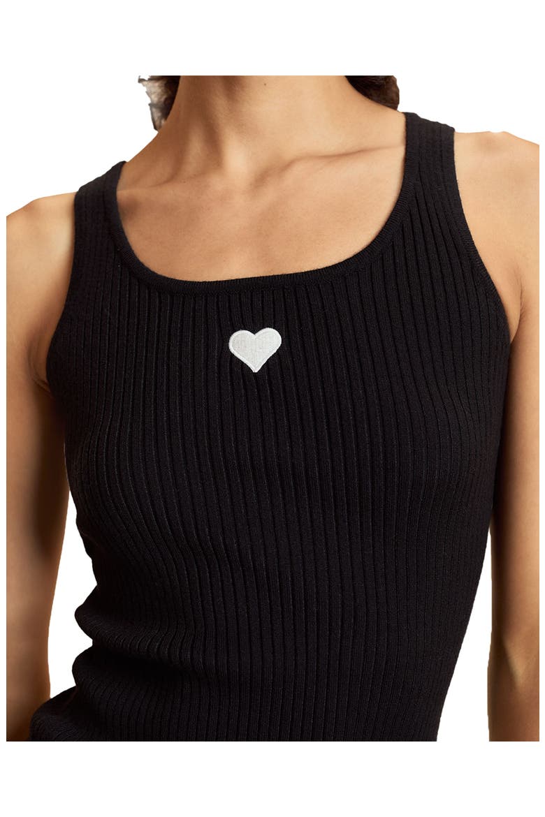 Heart Rib Tank, Main, color, Black