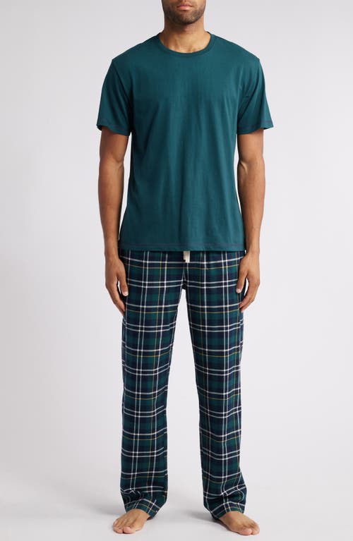 Majestic International Festive T-shirt & Flannel Pajamas In Glass