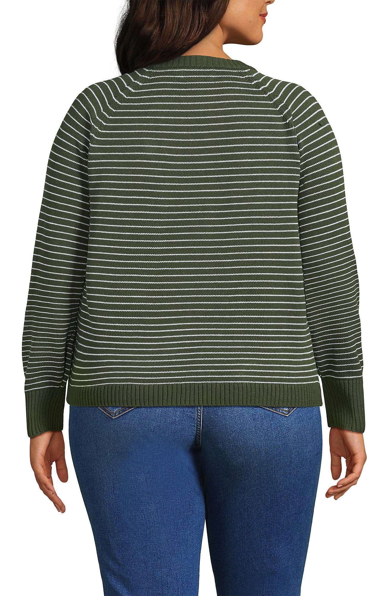 Plus Size Drifter Raglan Pointelle Crew Neck Sweater - image 4