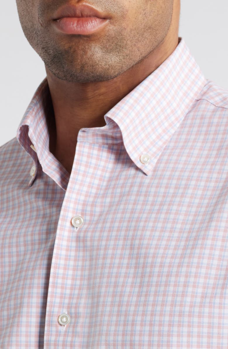 Peter Millar Mingus Tailored Fit Check Performance Poplin Button-Down Shirt, Alternate, color,