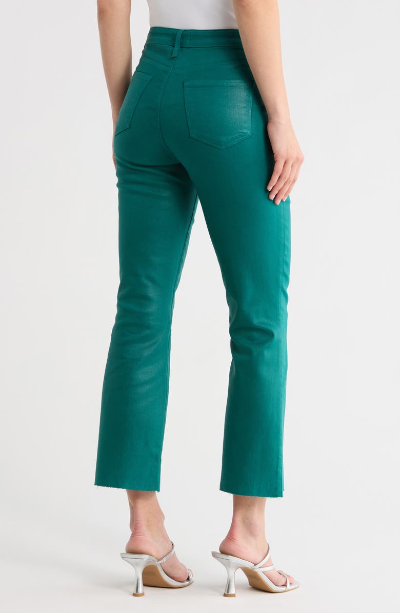 L'AGENCE Kendra Coated High Waist Crop Flare Jeans, Alternate, color, Dark Teal Coated