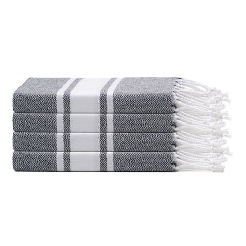 Mono Stripe Turkish Cotton Hand & Kitchen Towel Bundle