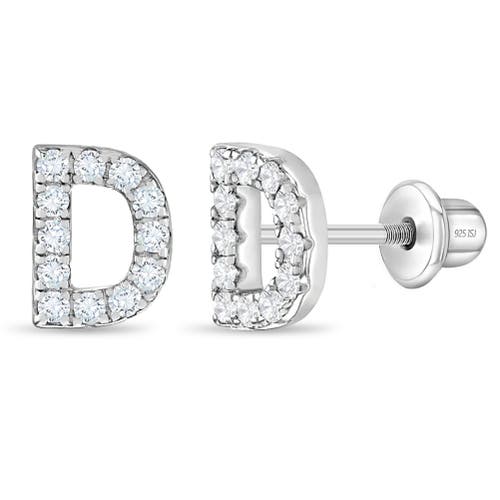 Shop In Season Jewelry Cubic Zirconia Letter Initial Earrings In Letter D