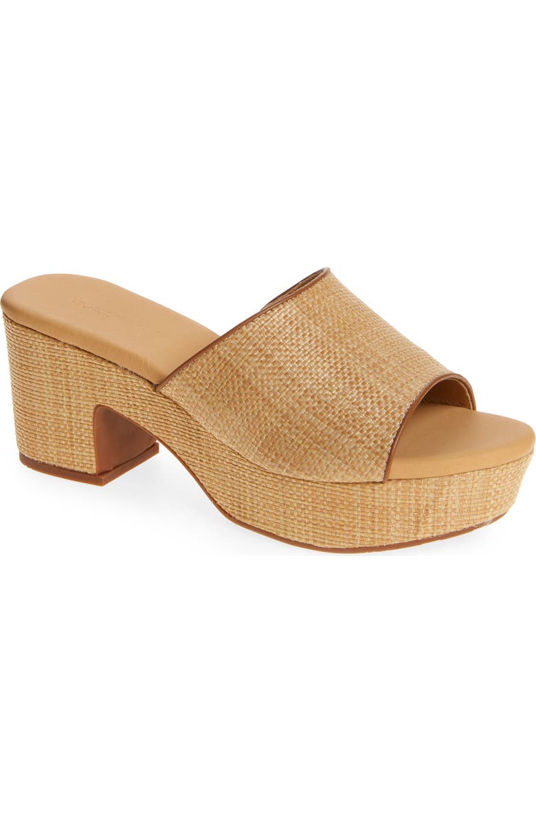 Chocolat Blu Gila Platform Slide Sandal, Main, color, Natural Raffia