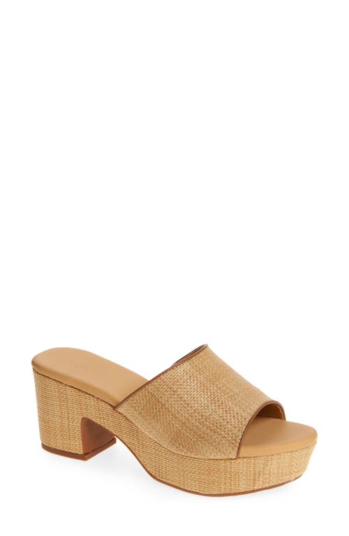 Chocolat Blu Gila Platform Slide Sandal In Natural Raffia