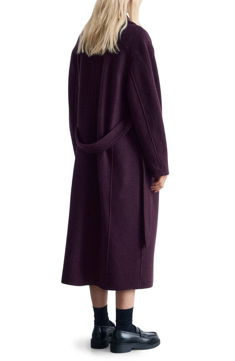 & Other Stories Belted Wool Wrap Coat, Alternate, color, Red Dark