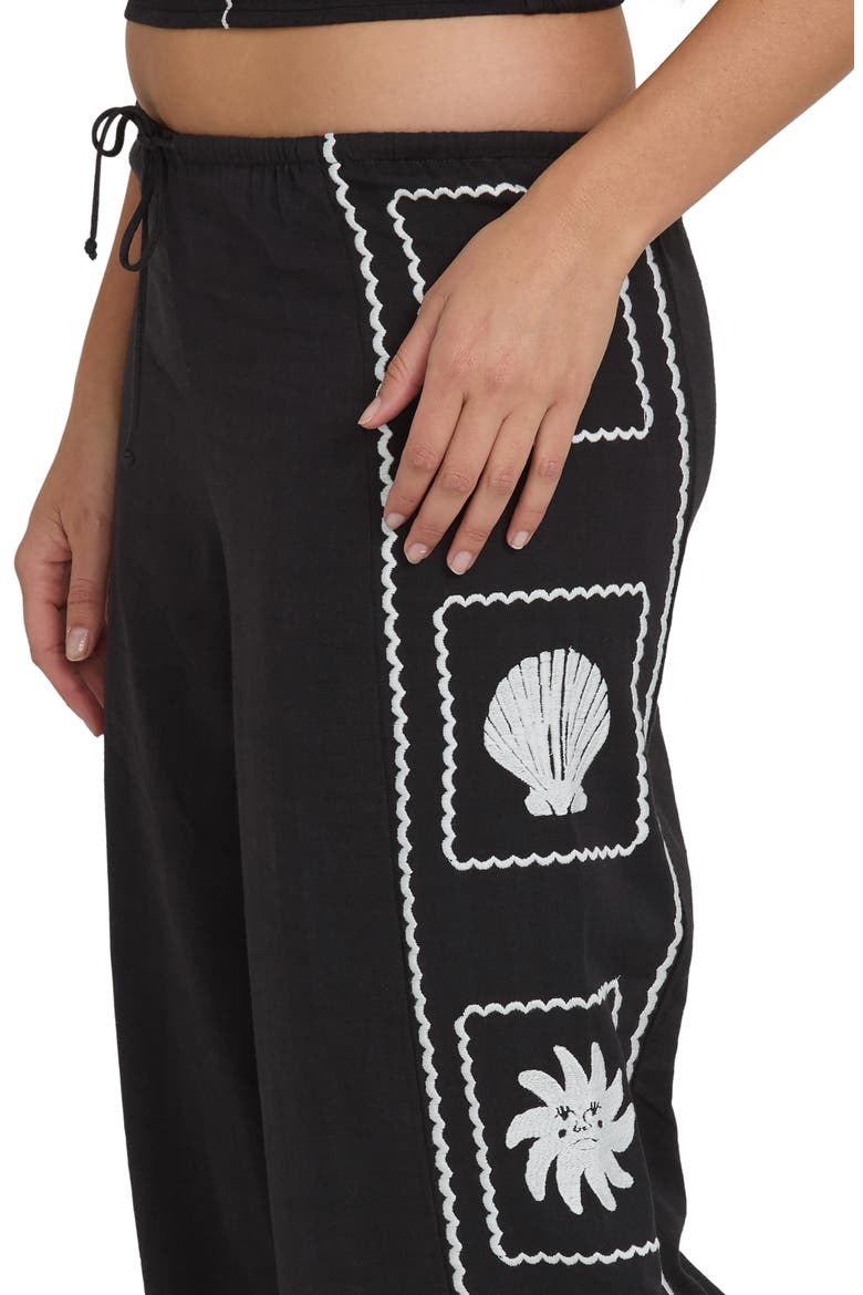 Sea Side Dream Drawstring Pants, Alternate, color, BLACK SANDS