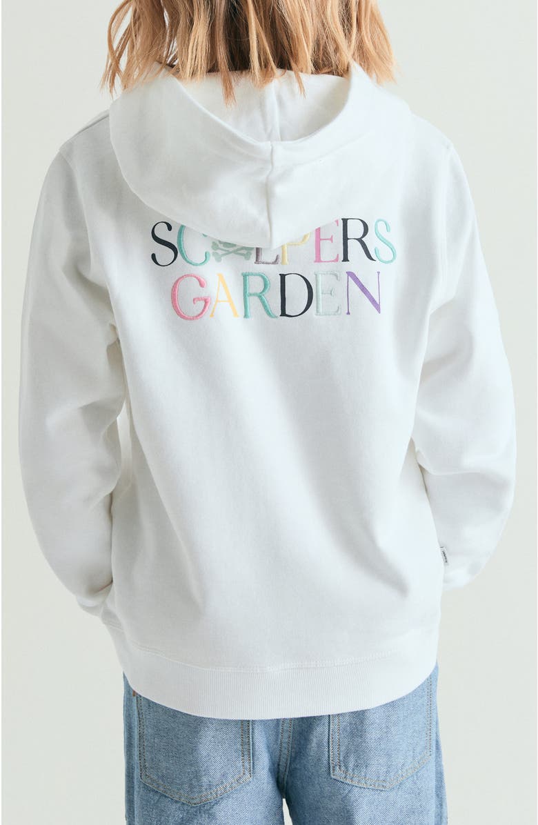 Scalpers Girl's sweatshirt with garden motif, Alternate, color, White