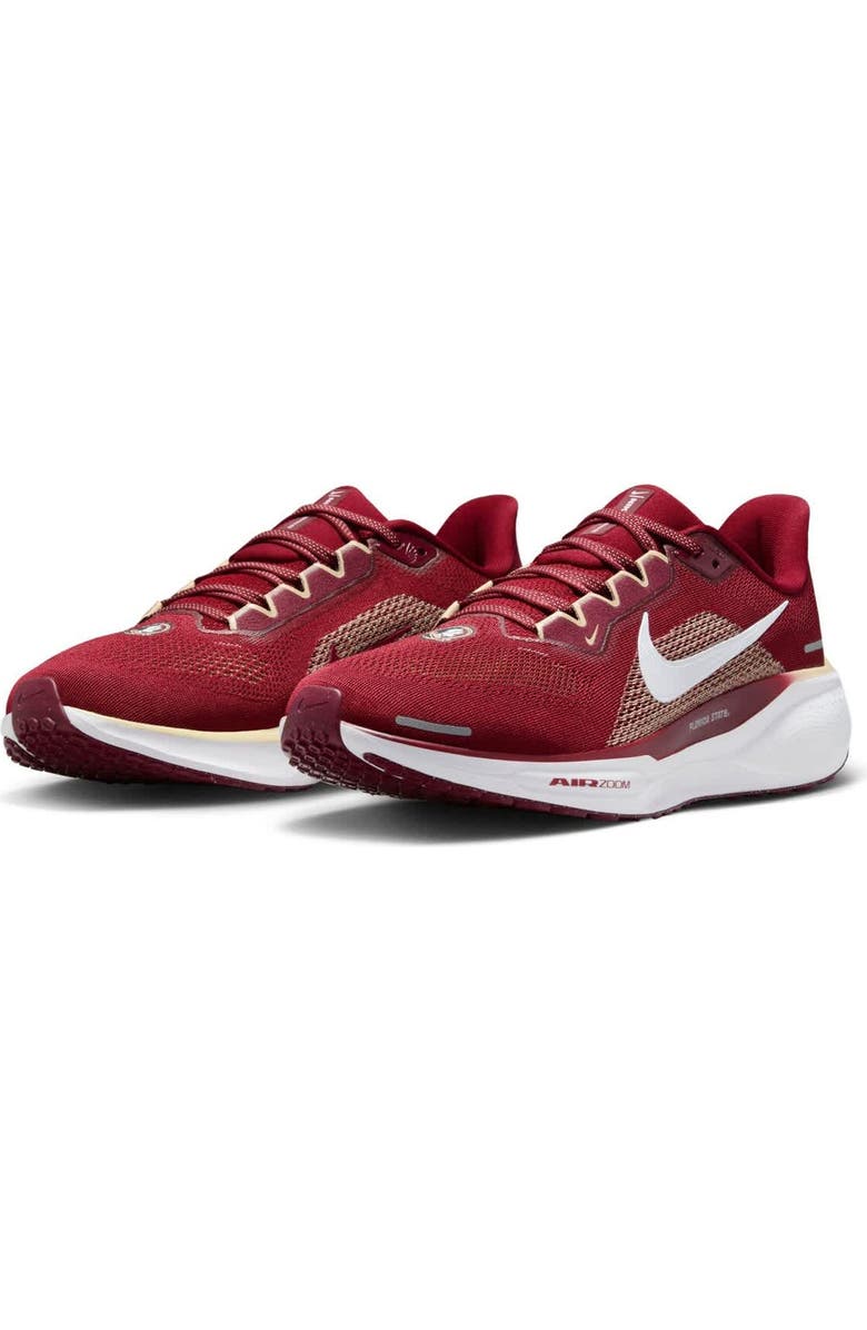 Nike Unisex Nike Garnet Florida State Seminoles Zoom Pegasus 41 Running Shoes, Alternate, color,
