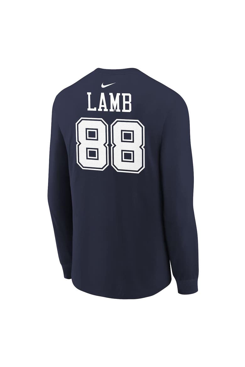 Youth Nike CeeDee Lamb Navy Dallas Cowboys Player Name & Number Long Sleeve T-Shirt, Alternate, color, Navy