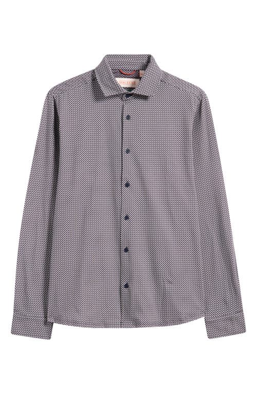 Sealskinz Fritton Geo Print Stretch Cotton Button-up Print In Navy