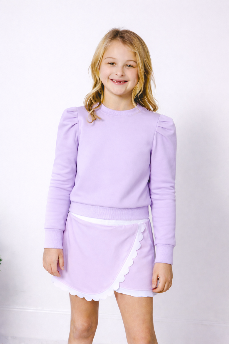 Girls Pullover Sweatshirt, Alternate, color, Lavender