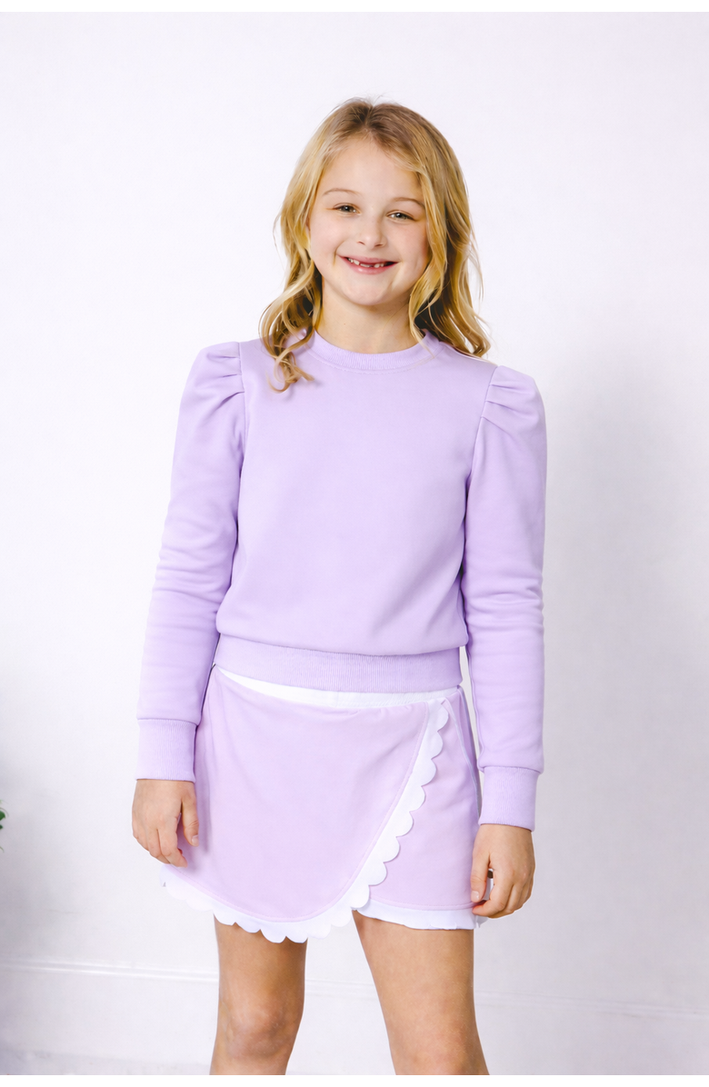 Courtside Kids Girls Pullover Sweatshirt, Alternate, color, Lavender