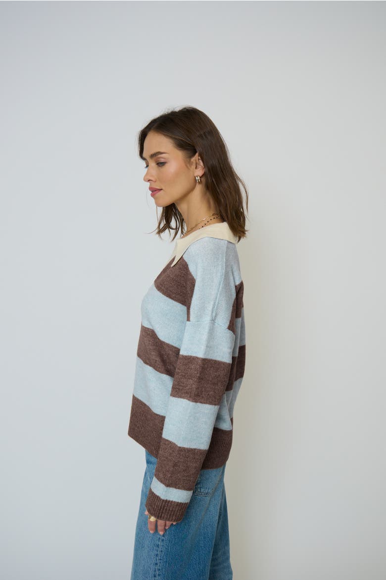 Marley Striped Rugby Sweater, Alternate, color, BLUE CHOCOLATE