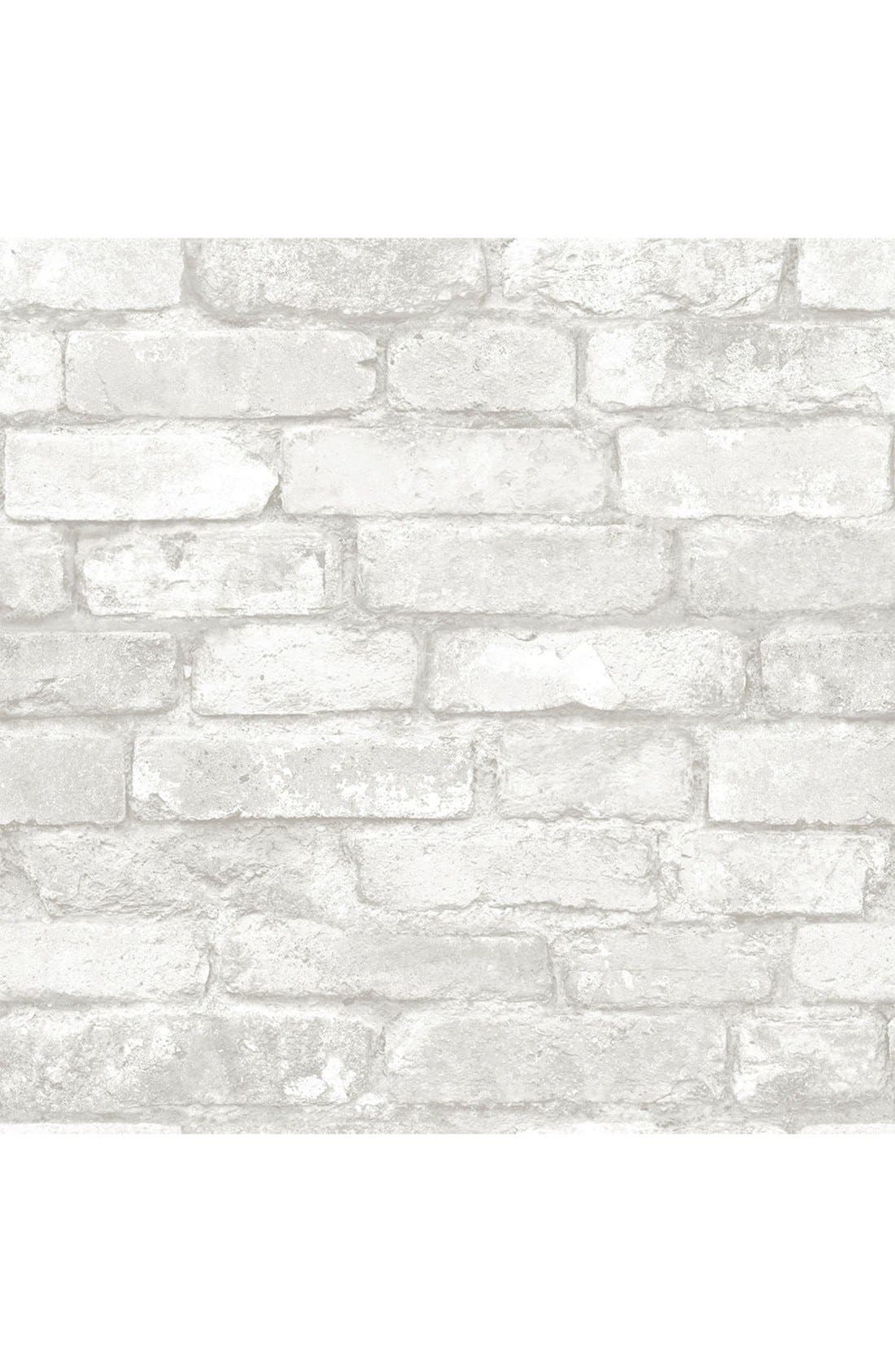 Grey & White Brick Reusable Peel & Stick Vinyl Wallpaper | Nordstromrack