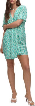 MANGO Faux-Wrap Minidress